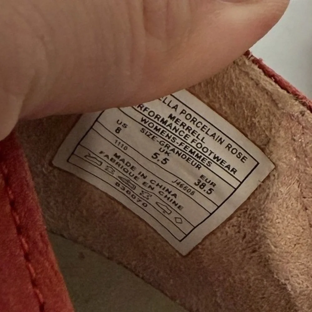 Merrell Isabella Porcelain Rose Suede Comfort Shoes Womens Size 8 Slip On Wedge